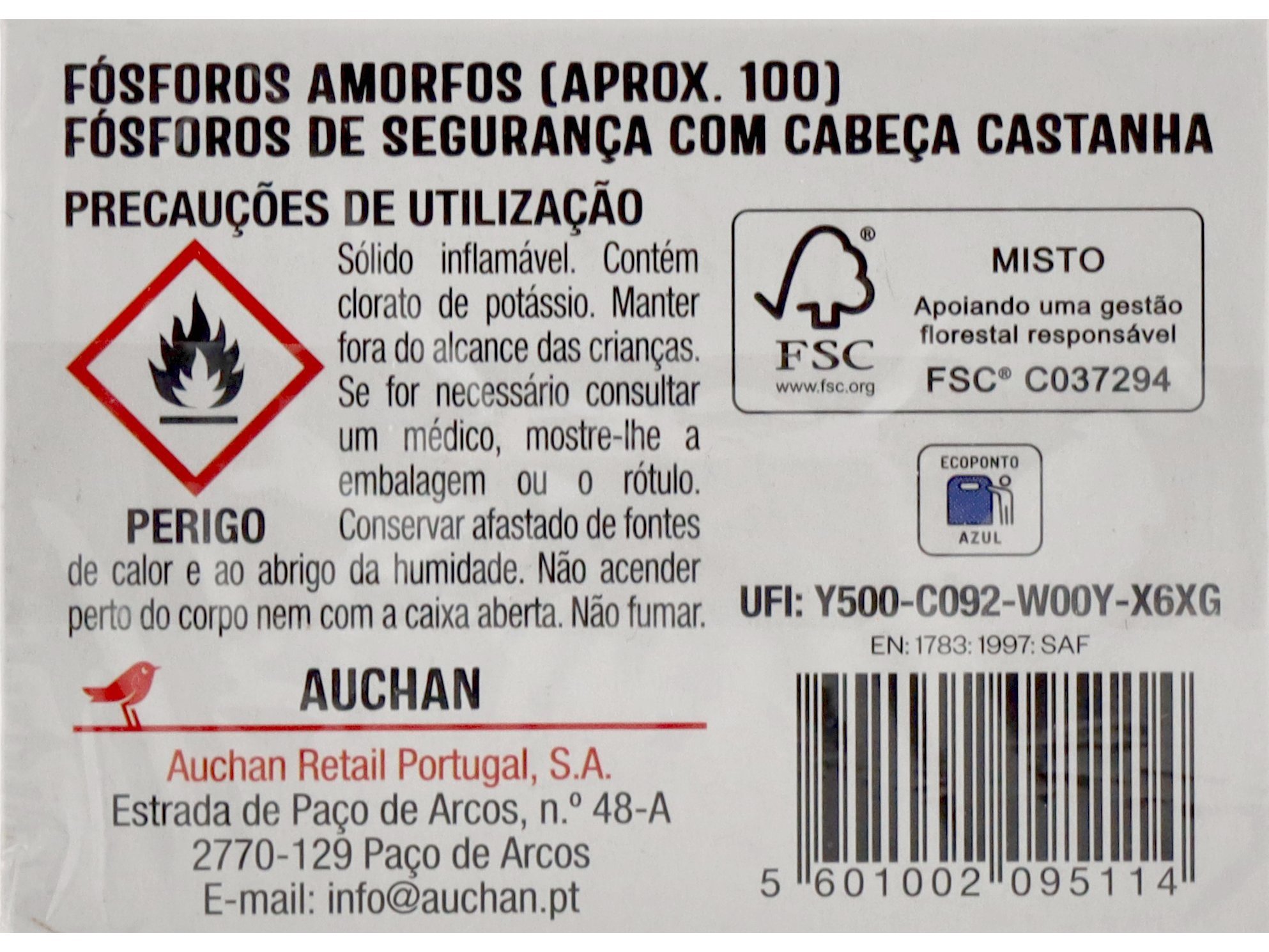 FÓSFOROS AUCHAN 4 UNIDADES