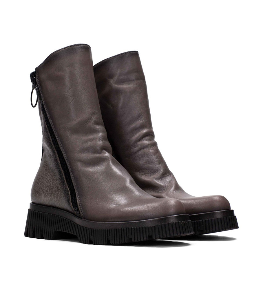 Botas de tornozelo Hispanitas Megan em couro cor taupe
