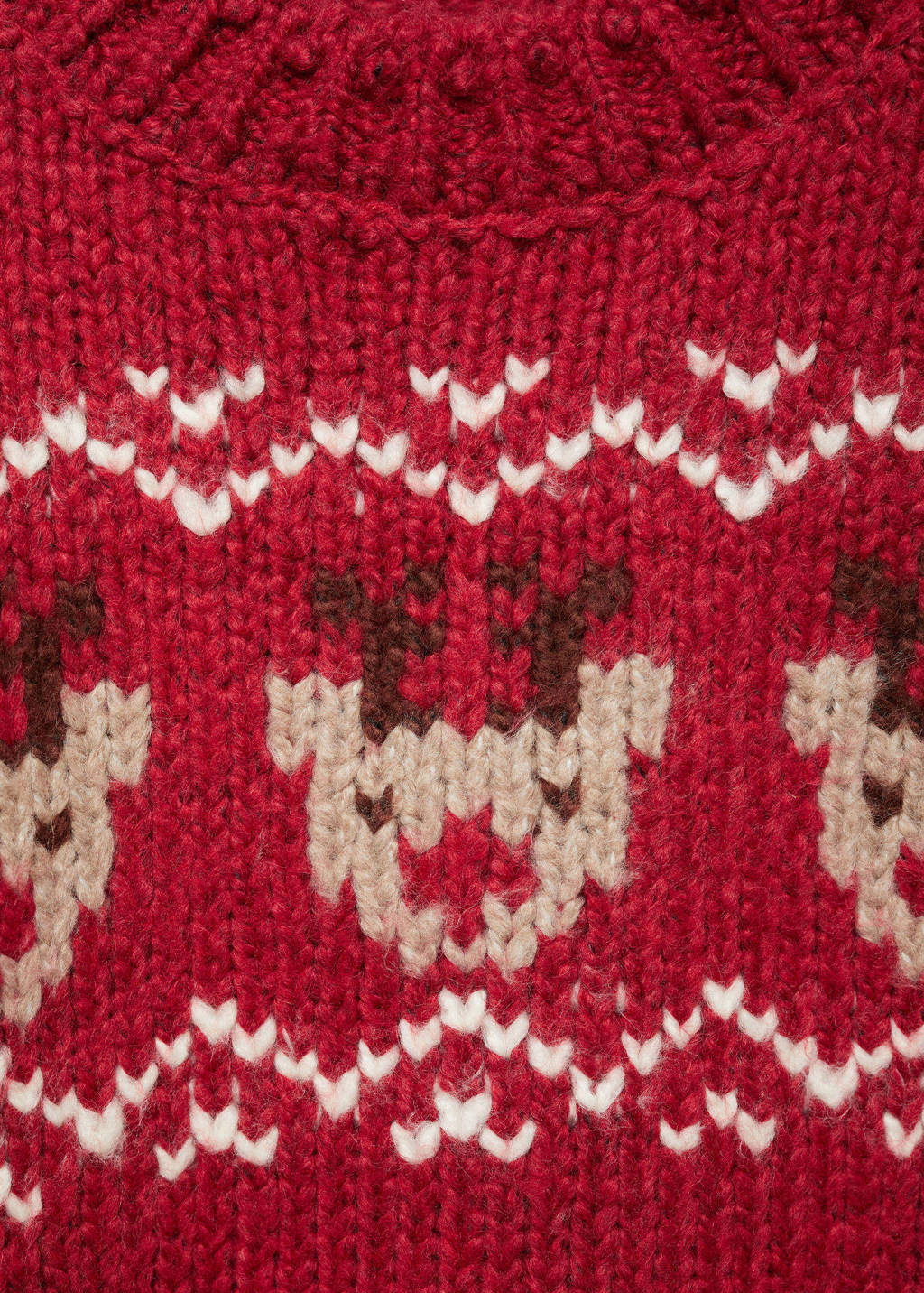 Mango Kids kersttrui rood gebreid