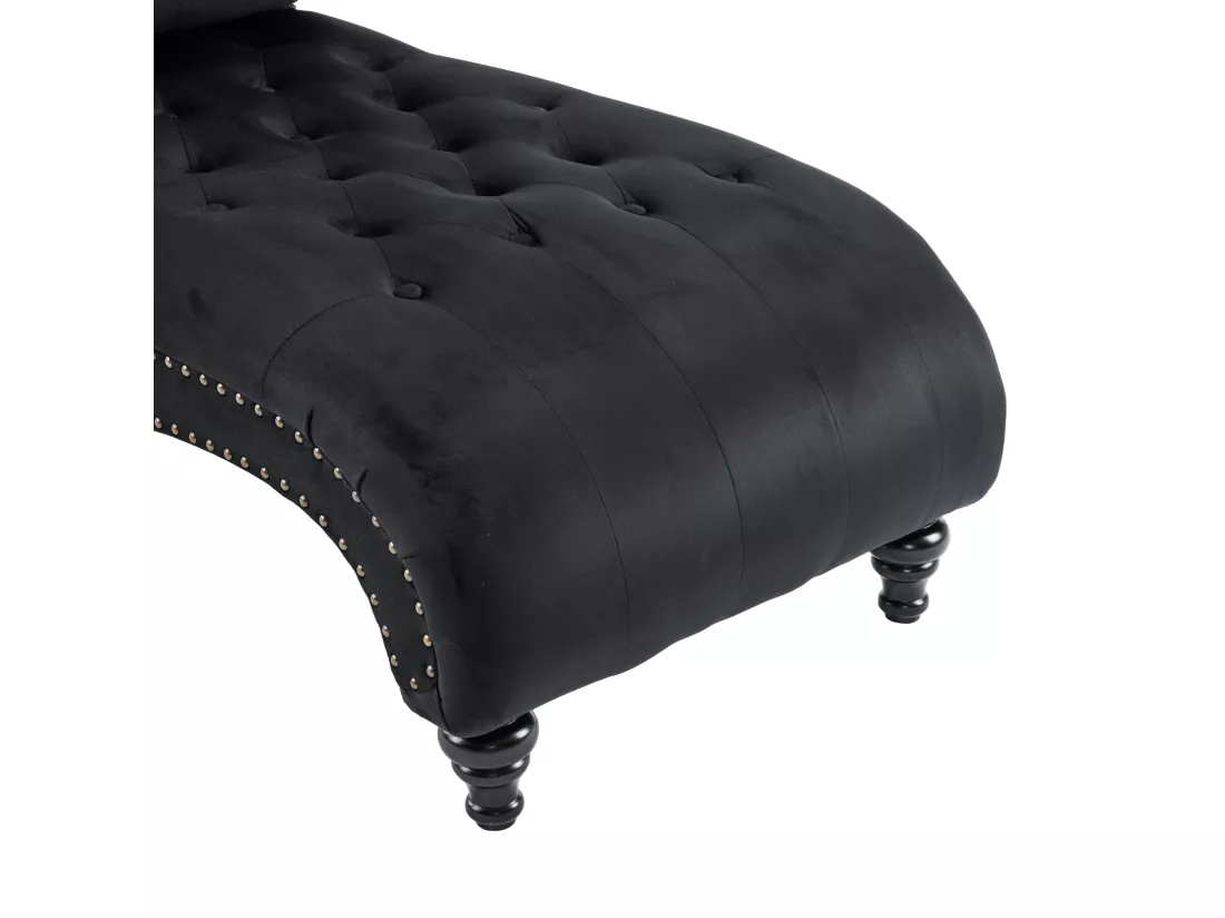 Canapé rembourré - avec coussin lombaire - Noir