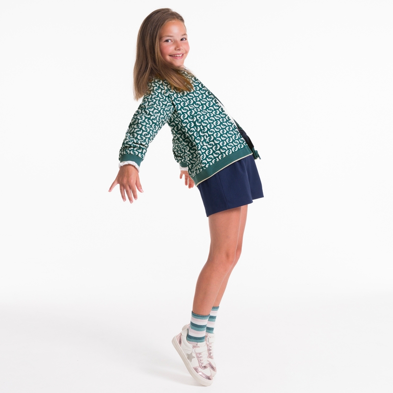 Blouson bomber réversible vert Fille