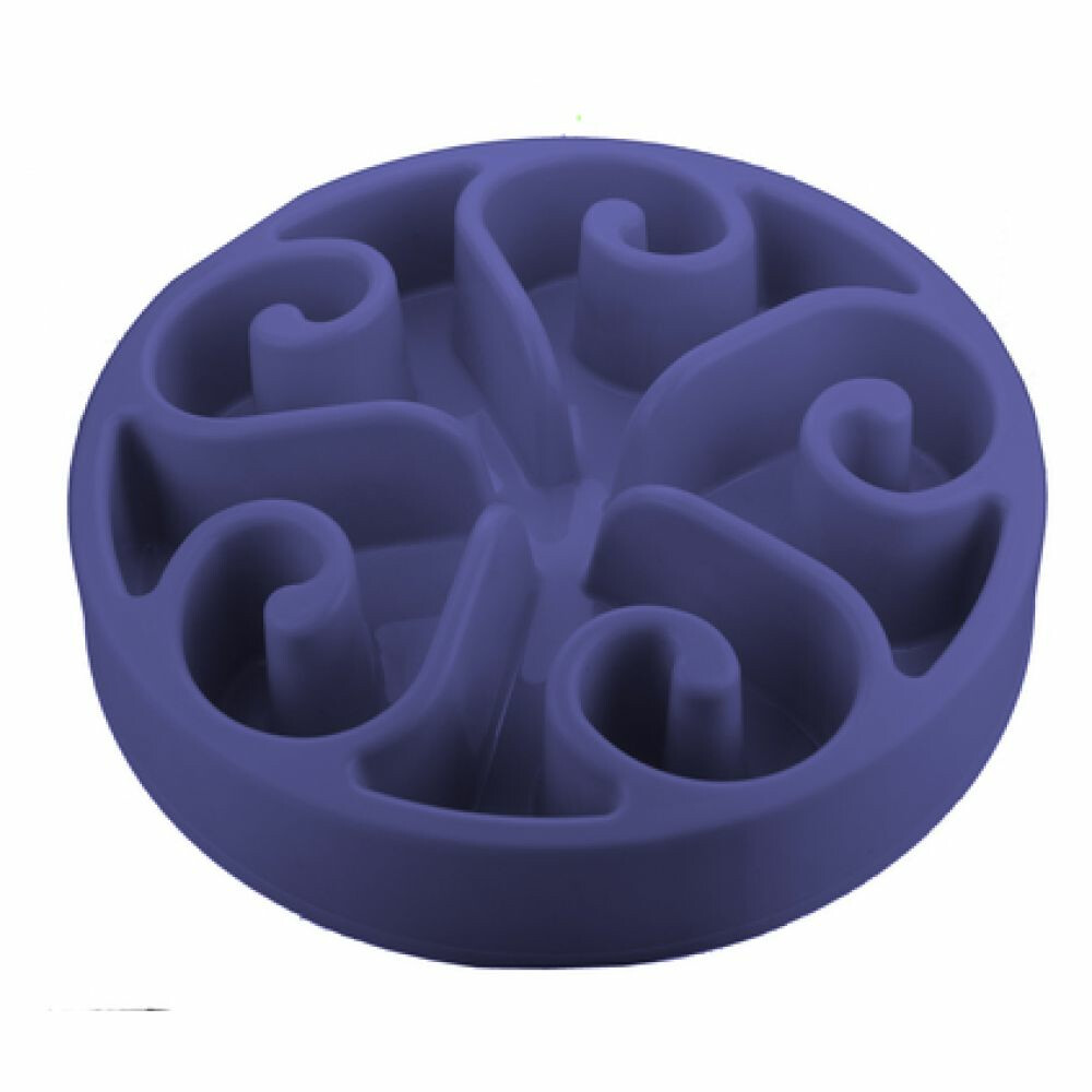 Eat Slow Live Longer Anti-schrok Voerbak Rond Blauw30 cm