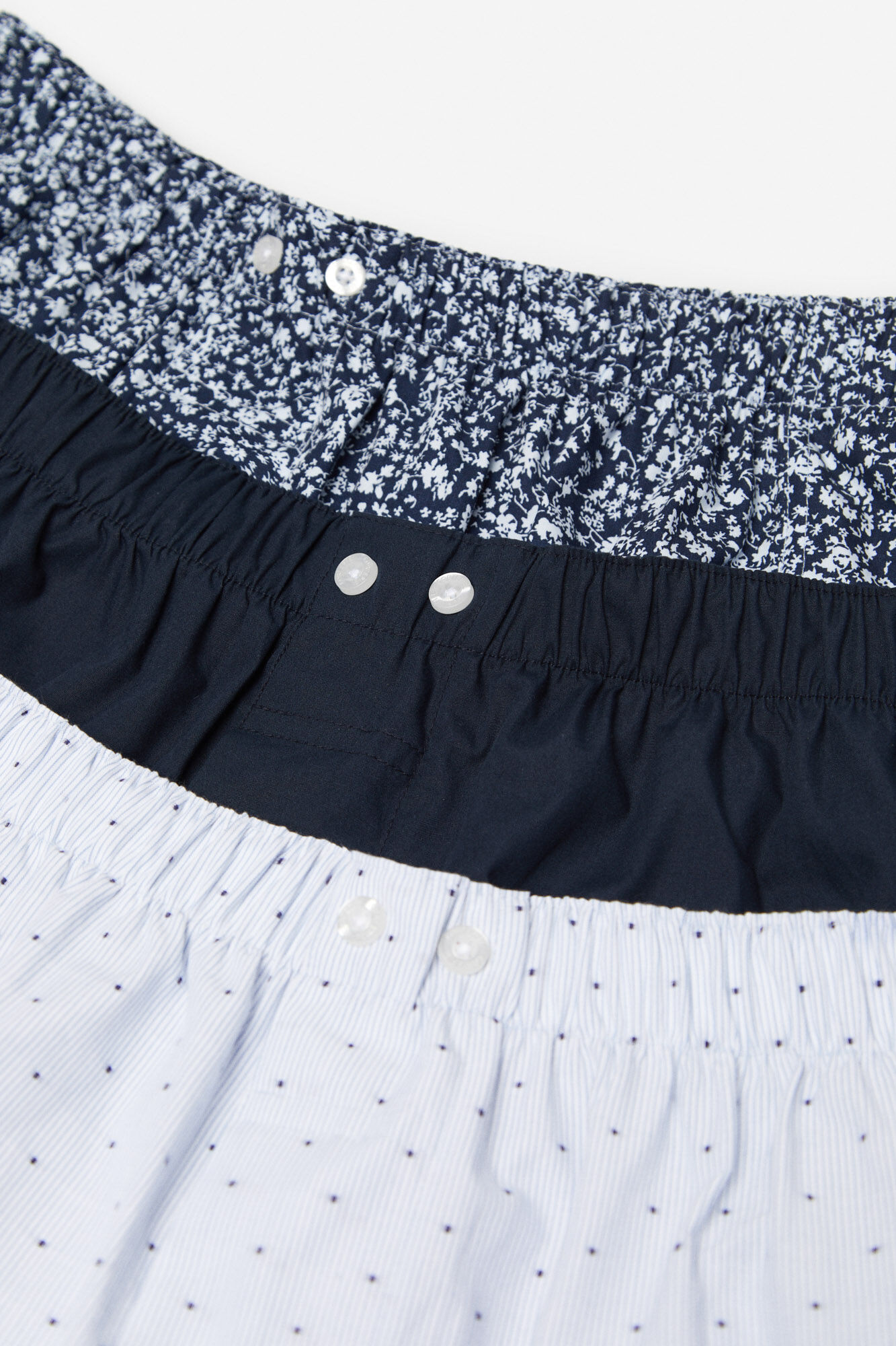 Pacote com 3 cuecas boxer de tecido - Azul marinho