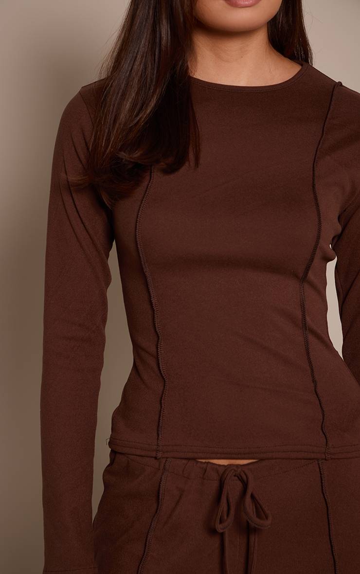 Top À Manches Longues Taille Cintrée Avec Détails De Coutures