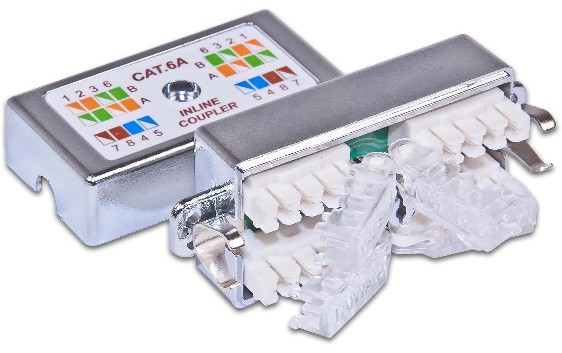 Kupplung Cat.6A 1 StückVerbindungsbox für 2 Verlegekabel LSA KAT6A 500MHz