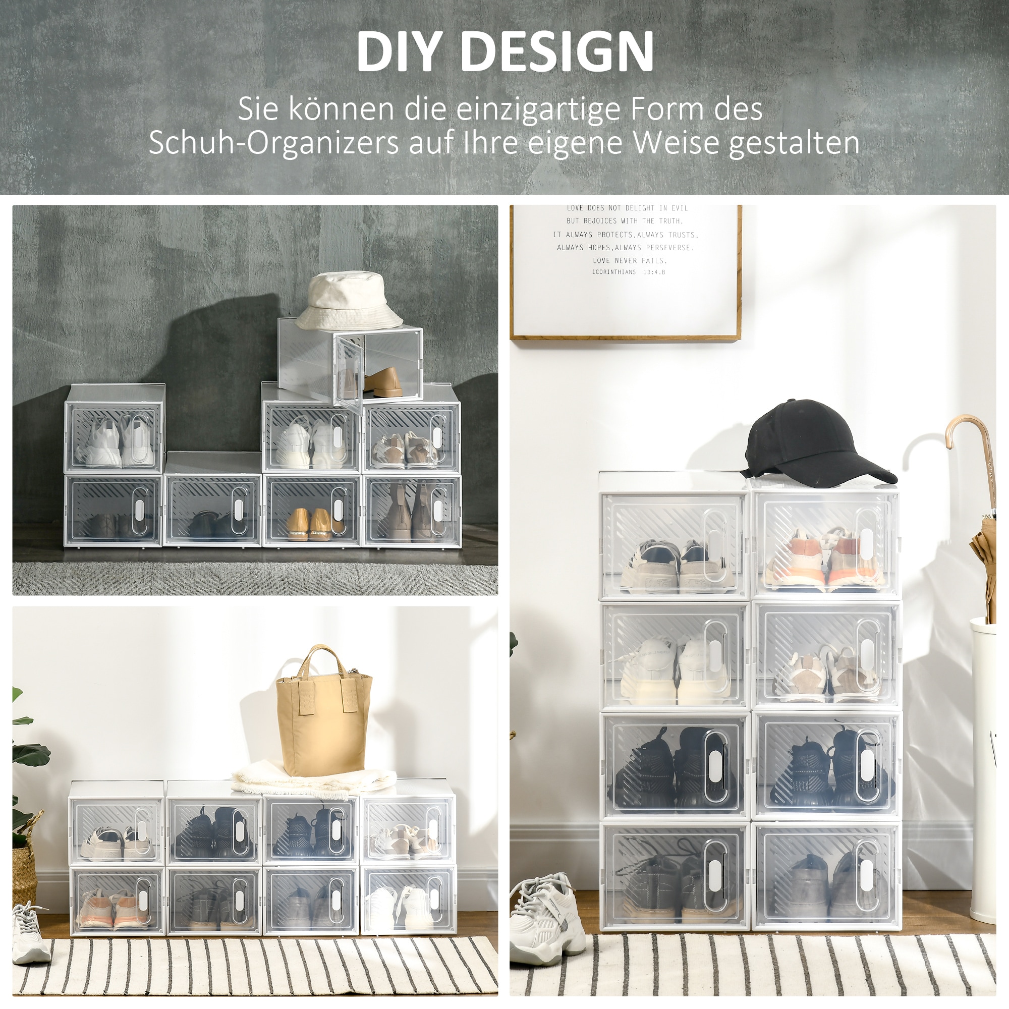 HOMCOM Aufbewahrungsschrank mti Lüftungsöffnungen transparent 25L x 35B x 19H cm