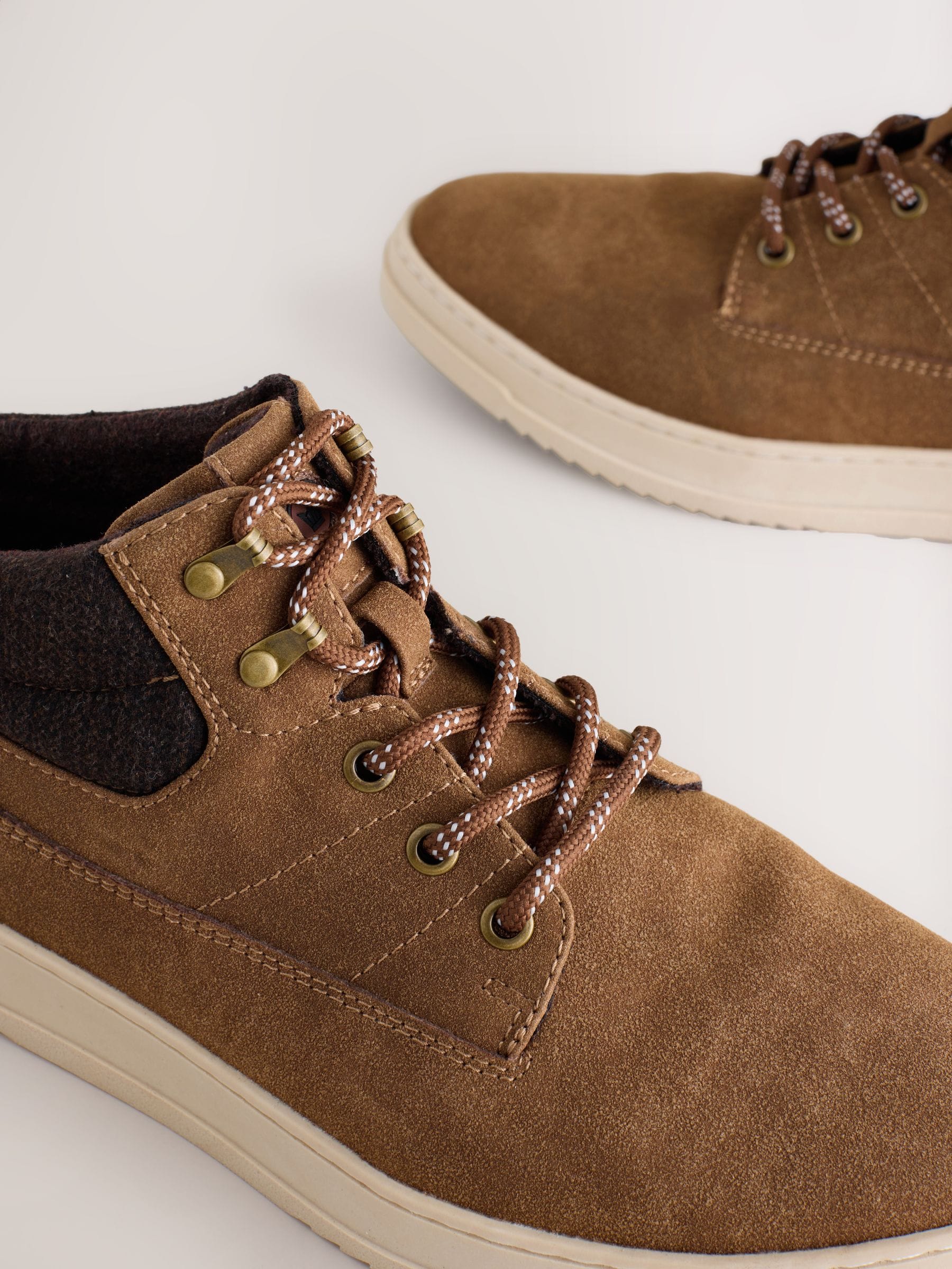 Lichtbruin - Knitted Collar Ankle Boots