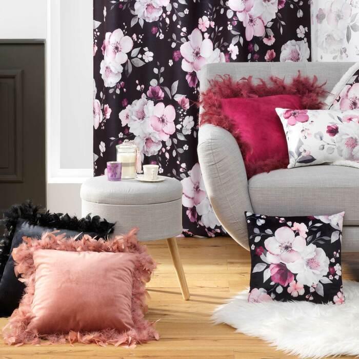 COUSSIN PLUMES 40 X 40 CM VELOURS UNI MARLINA GRIS