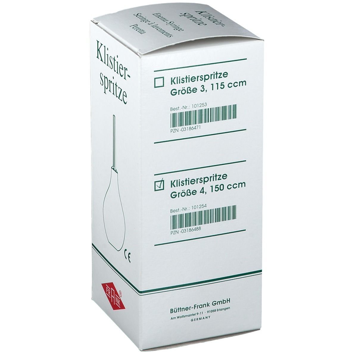 FRANK® Klistierspitzen birnförmig mit Kanüle Gr. 4 - 150 ml