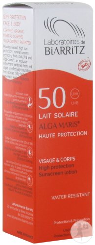 Laboratoire de Biarritz Lait Solaire IP50 Visage Et Corps Flacon Pompe 100ml