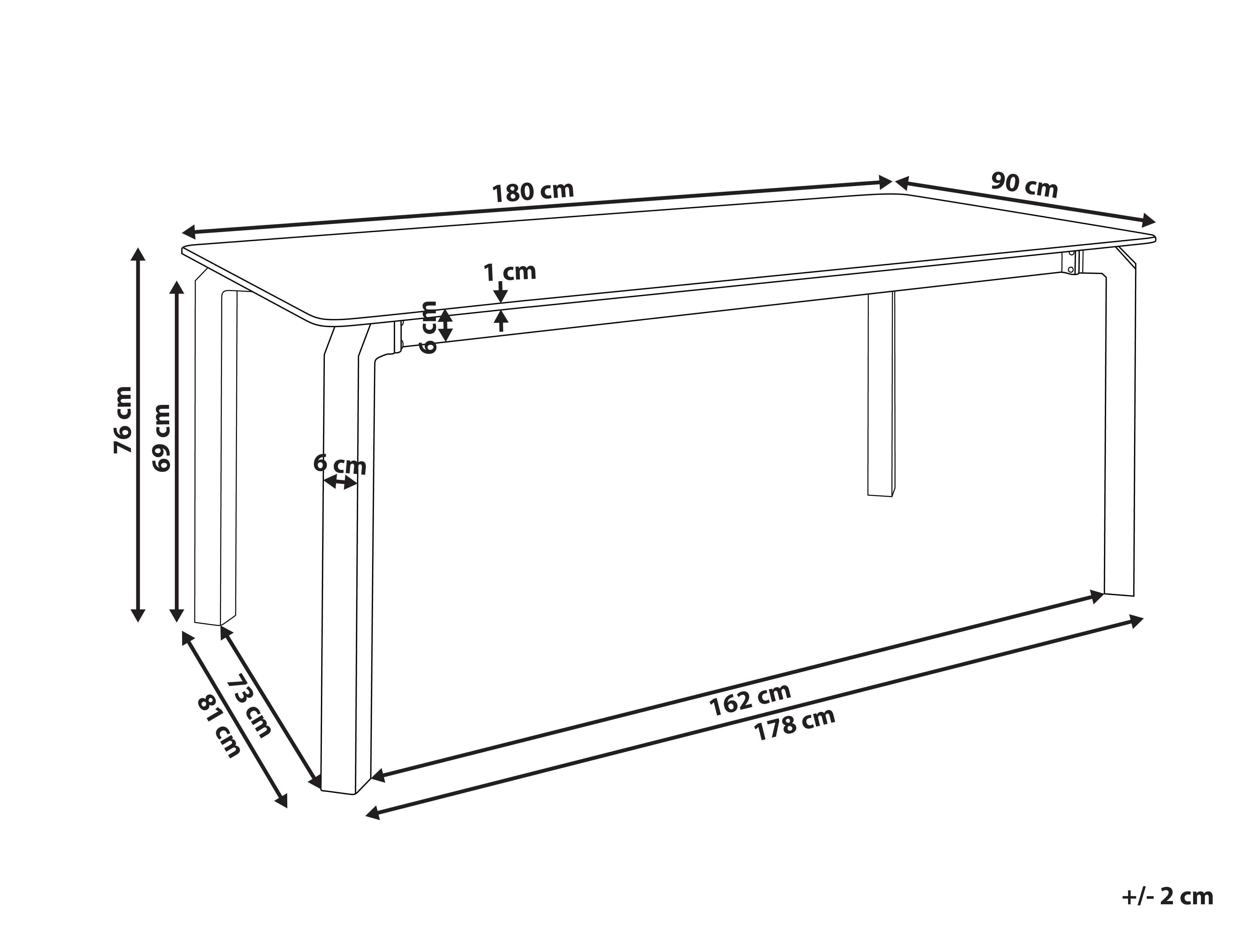 Tuin eettafel FELETTO 180 cm 90 cm Steen Grijs marmer