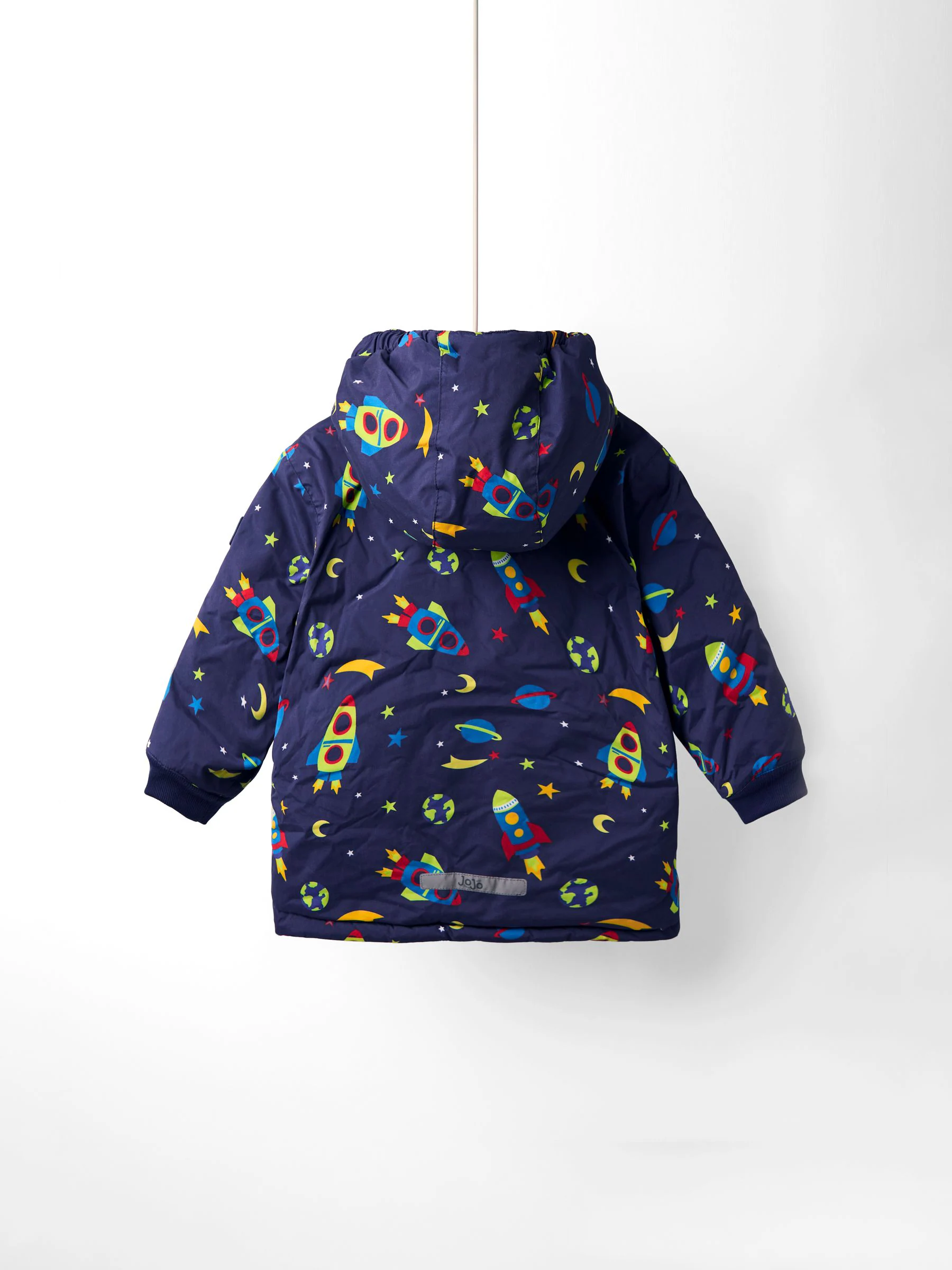 Marineblauw met raket - JoJo Maman Bébé omkeerbaar jack met fleece voering