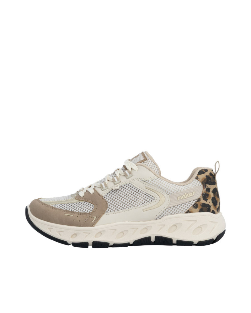 Rieker Dame sneakers - Beige/leo