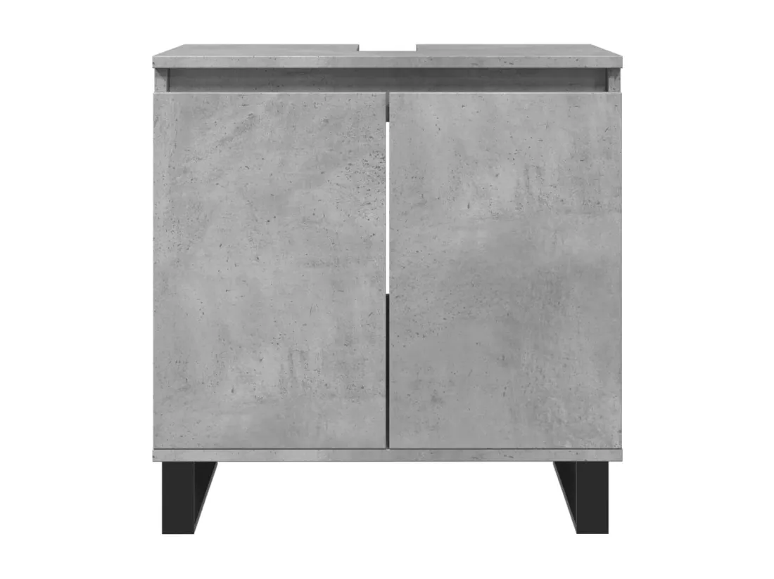 Armoire de bain gris béton 58x33x60 cm bois d'ingénierie