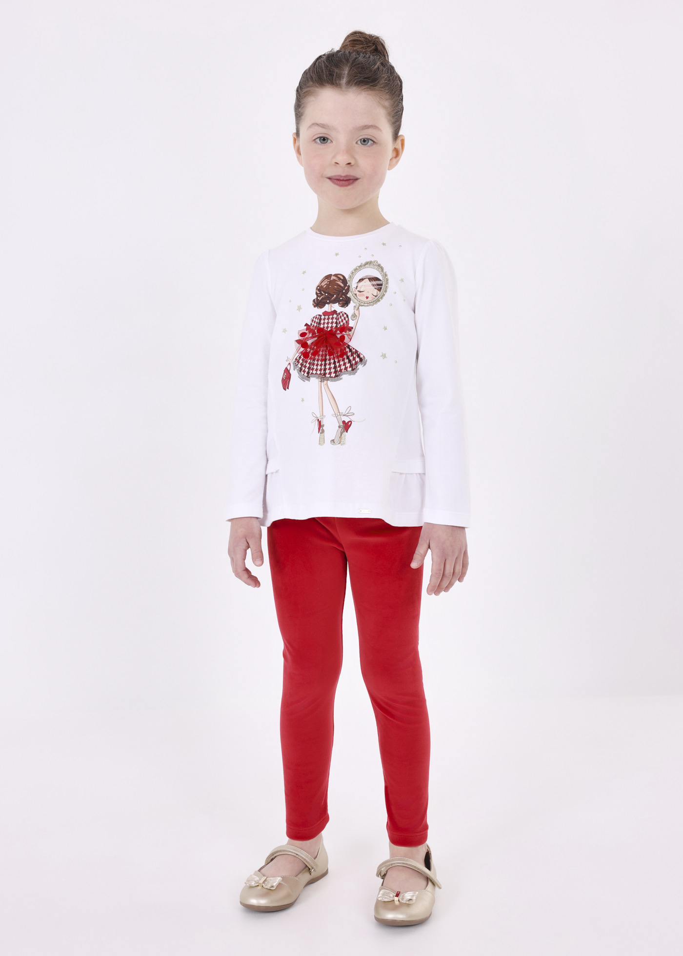Conjunto de duas peças de leggings de veludo para meninas