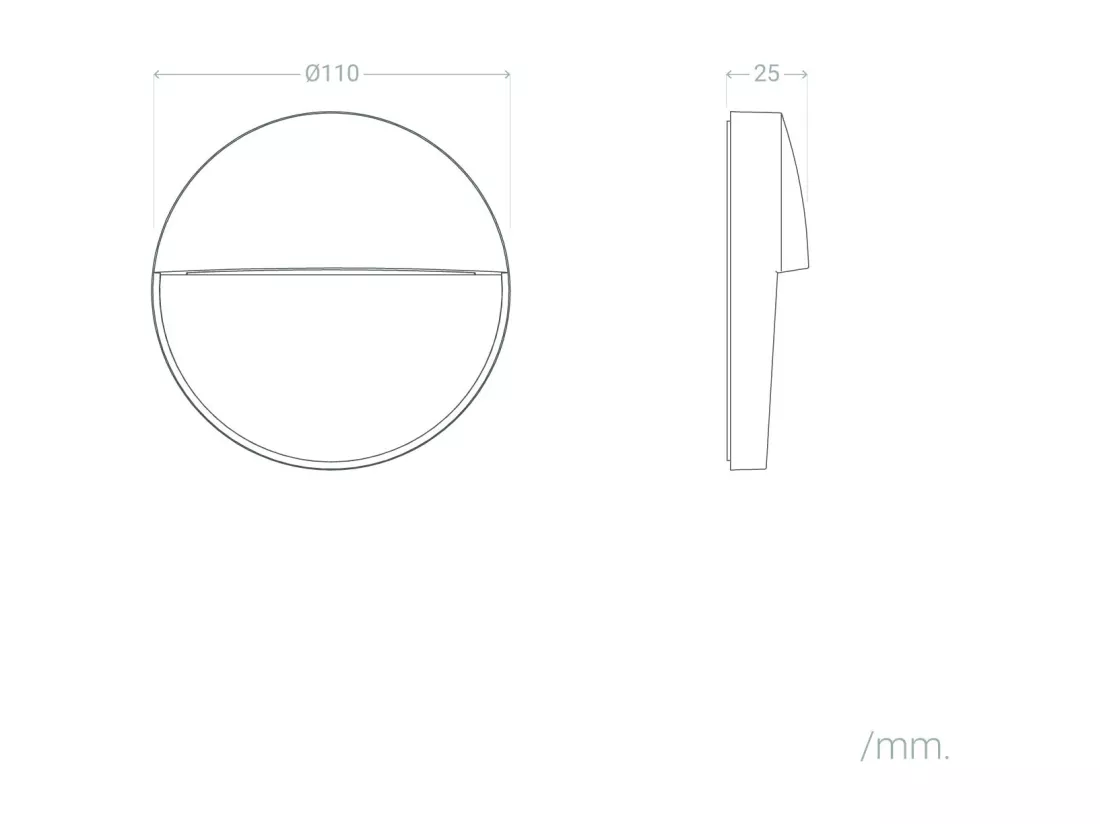 Applique Murale Extérieure LED 3W CCT Seleccionable en Saillie Ronde Jade Blanc