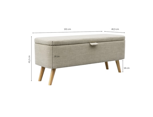 TERRE DE NUIT - Banc de lit avec coffre naturel