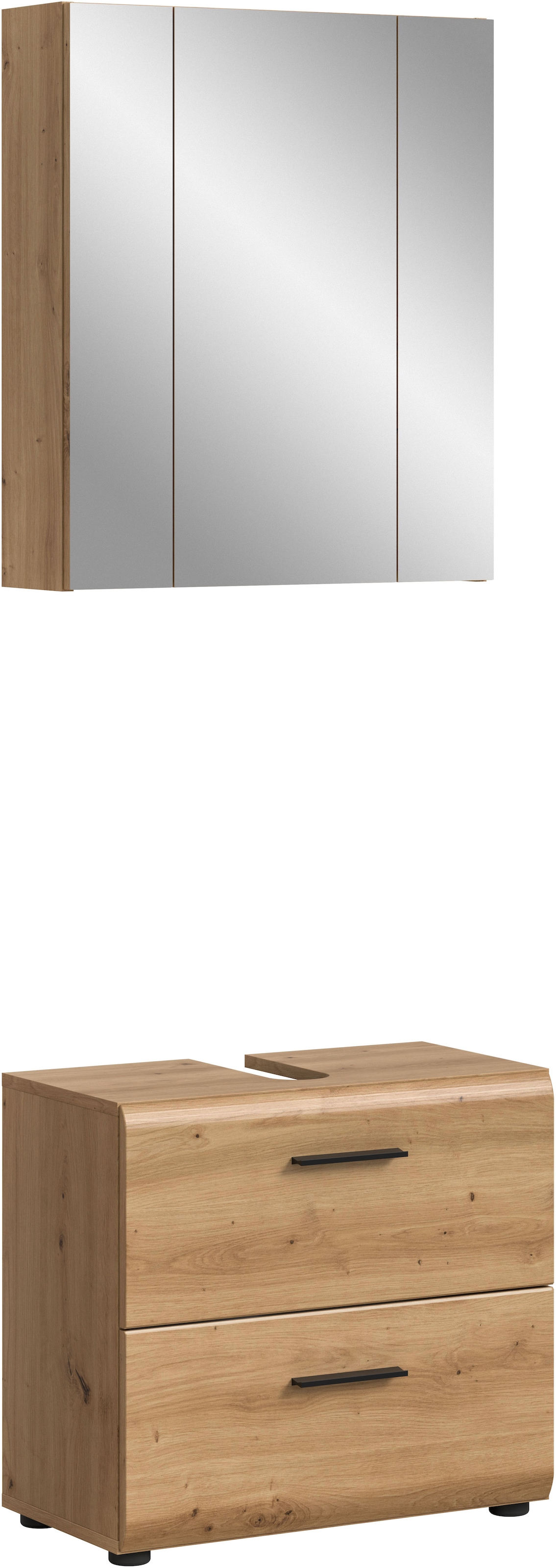 INOSIGN Badmöbel-Set »FLORENZ, TOPSELLER!, 2-teilige Badkombination, hochwertige MDF-Front« Set, bestehend aus: 1 Waschbeckenunterschrank, 1 Spiegelschrank, 2 Stk. tlg.