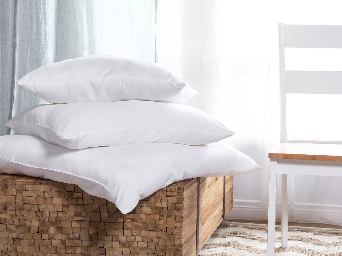 Lot de 2 oreillers ERRIGAL Bas Microfibre 50 x 60 cm Blanc