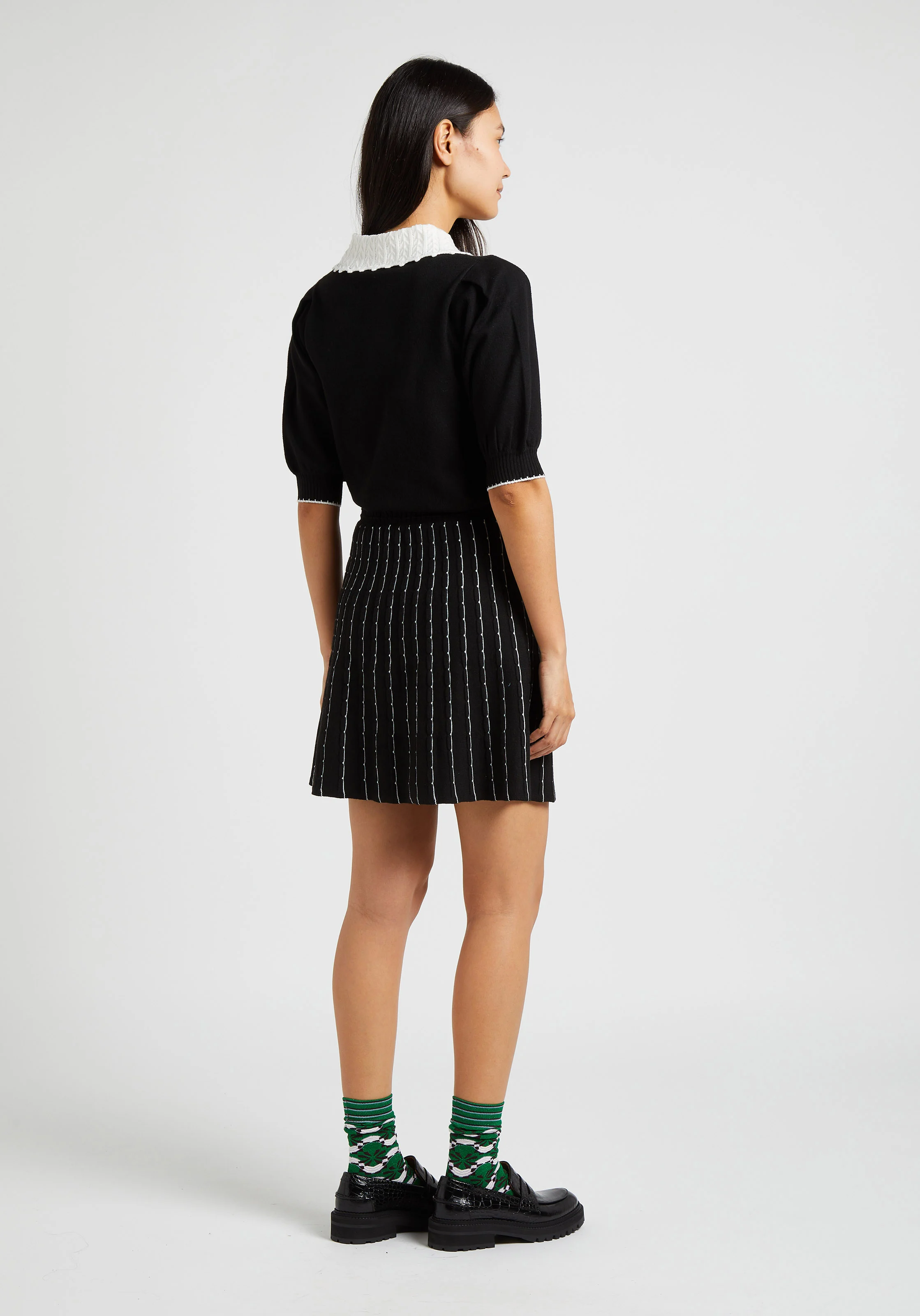 Mocassins en cuir croco verni| Noir