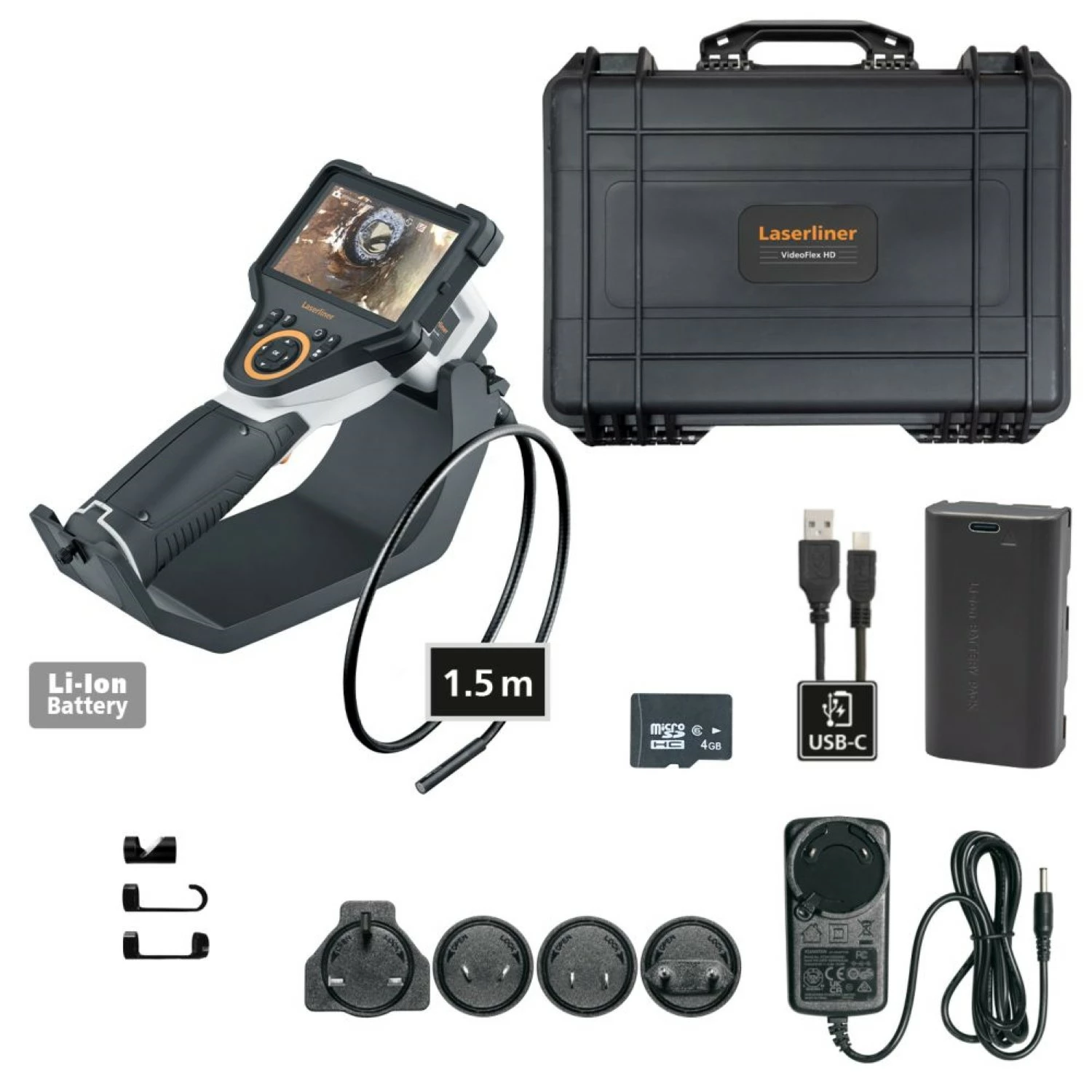 Laserliner VideoFlex HD Inspectiecamera in koffer - 7,9mm x 1,5m