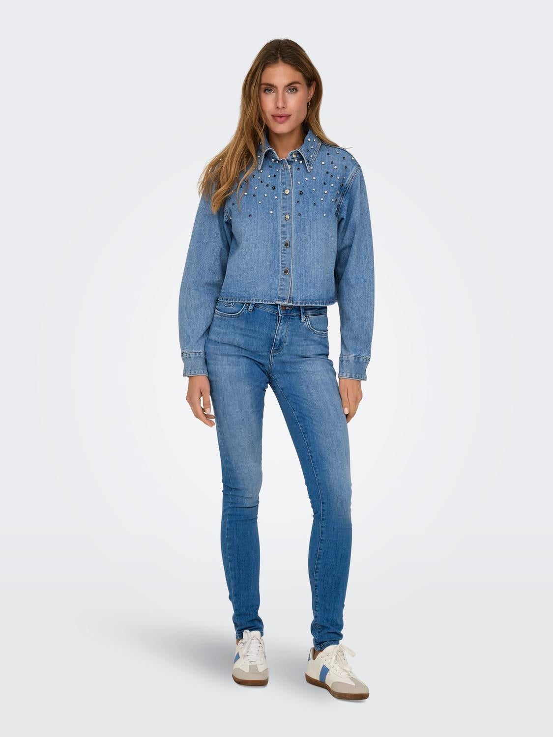 ONLBLUSH Mittlere Taille Skinny Fit Jeans Medium Blue Denim