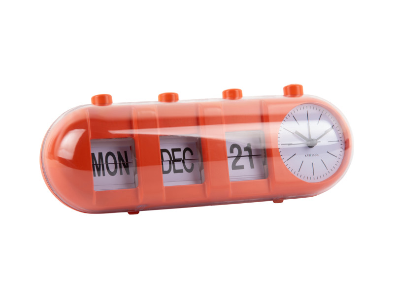 Alarm Clock Retro Tube Calendar Flip KA6045BK Black