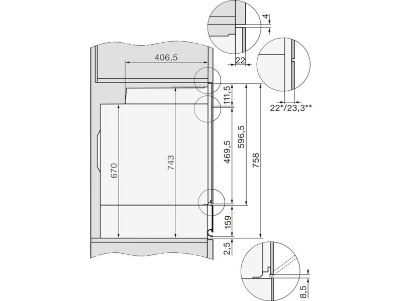 Miele Einbaubackofen H 2861-55 B Schwarz A Backofen