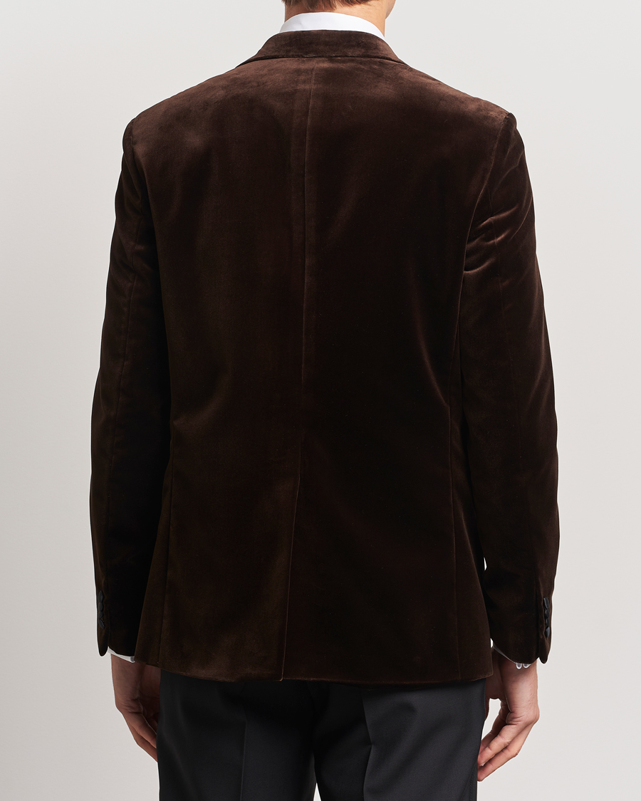 Oscar Jacobson Frampton Velvet Tuxedo Blazer Brown