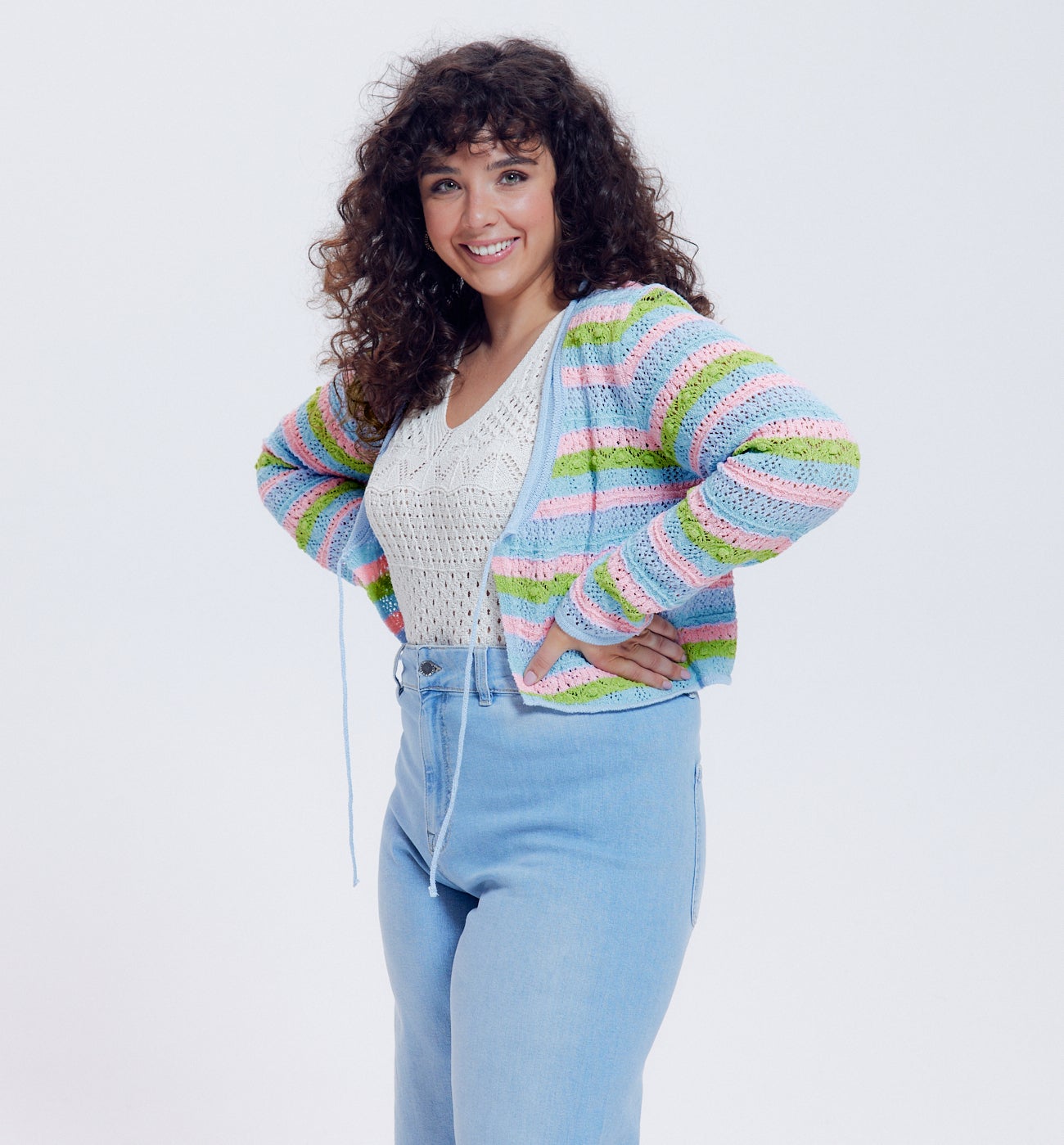 Boléro en crochet coloré Femme - Imprimé multicolore