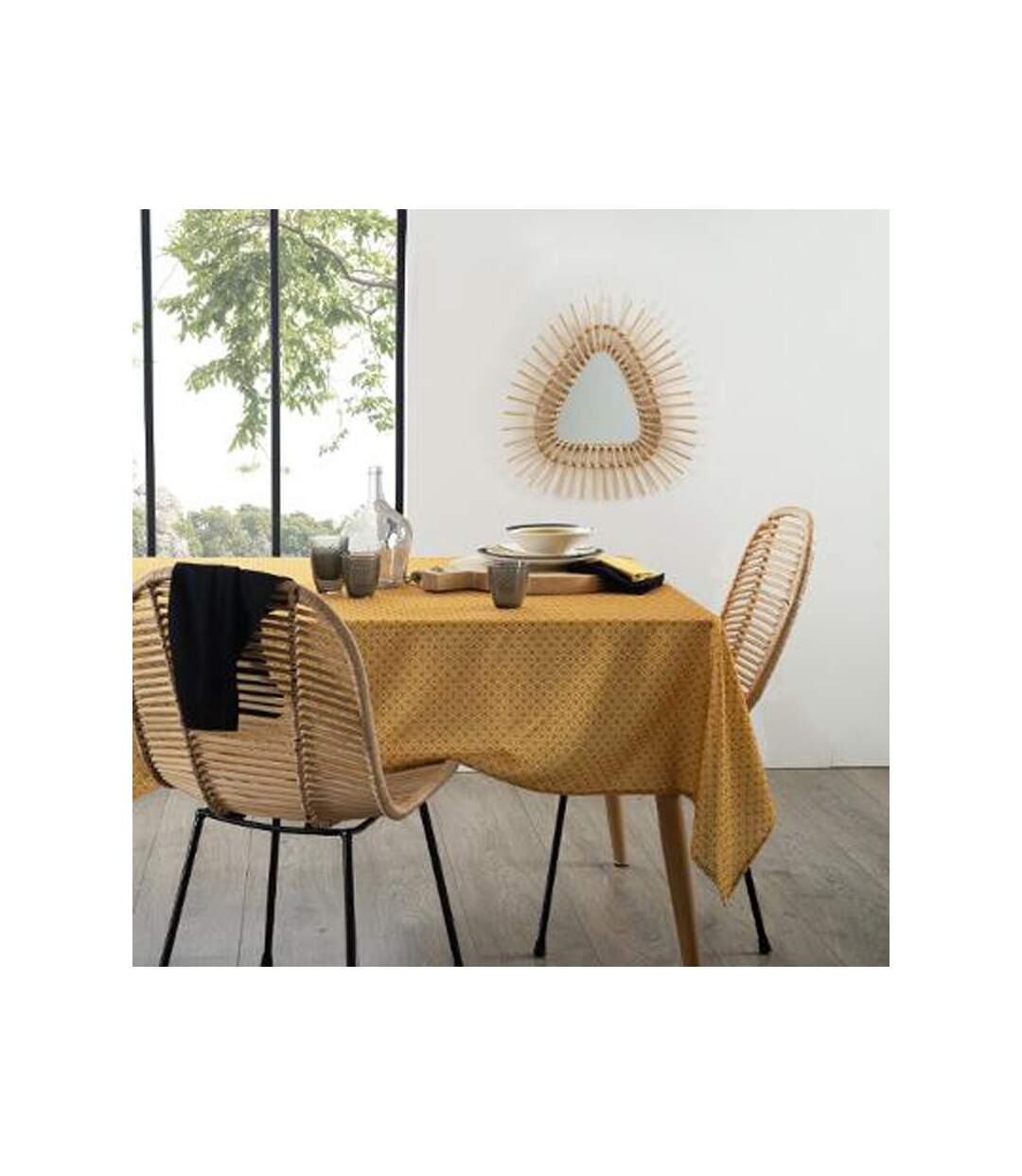 Nappe Antitache à Motifs Paty 140x240cm Jaune