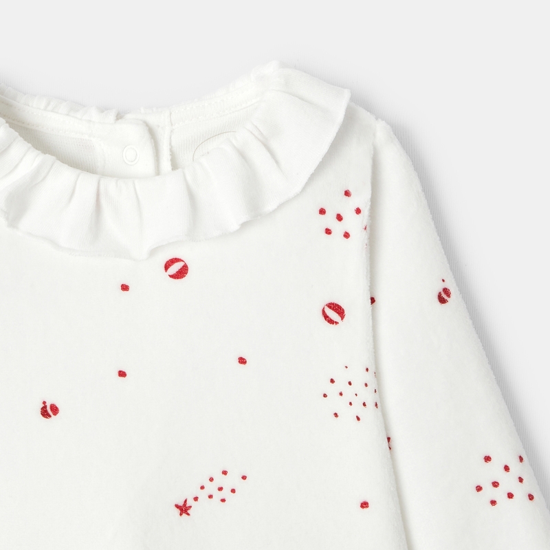 Dors-bien de Noël en velours blanc mixte Absorba