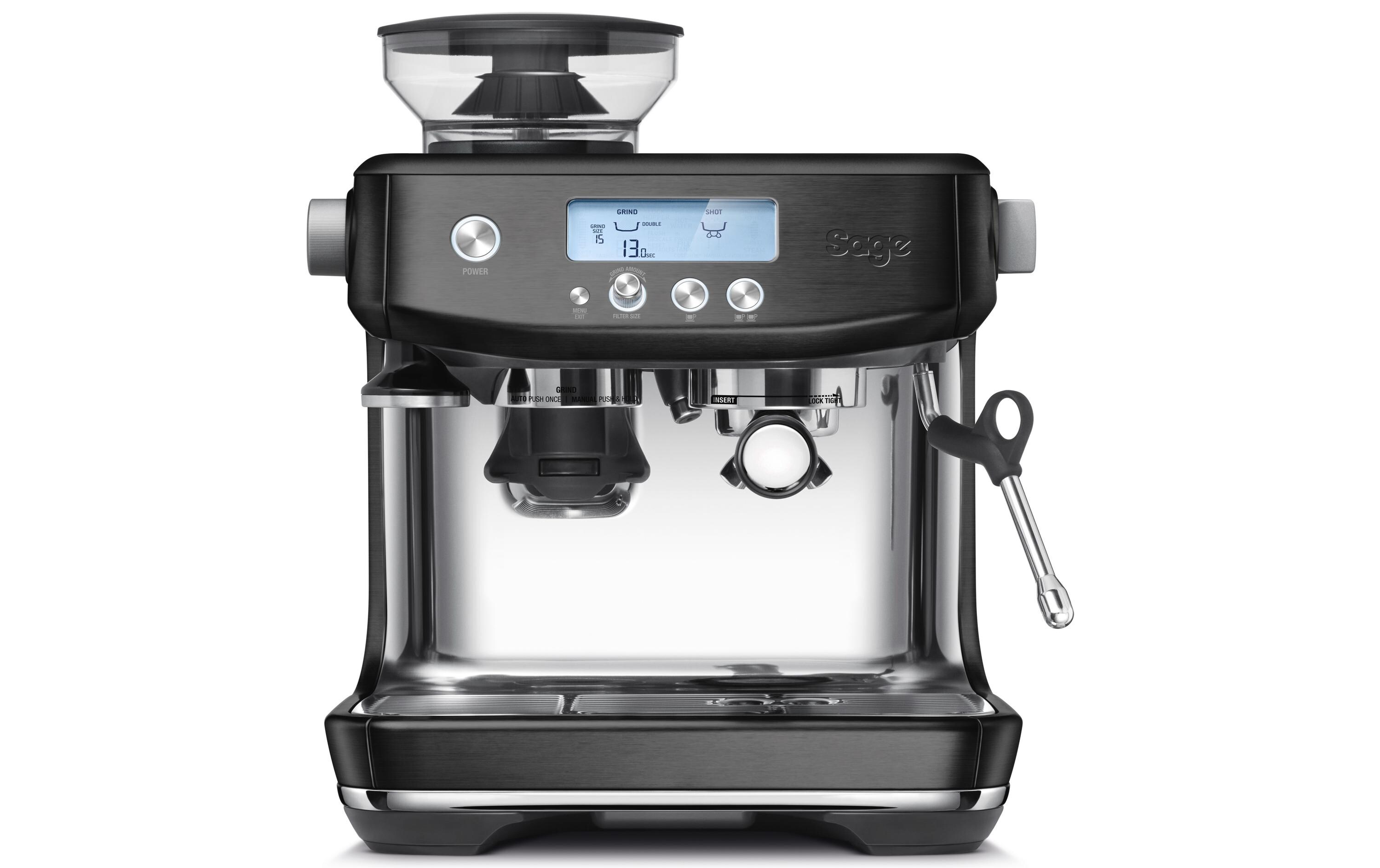 Siebträgermaschine Barista Pro Schwarz/Silber<br>Espressomaschine