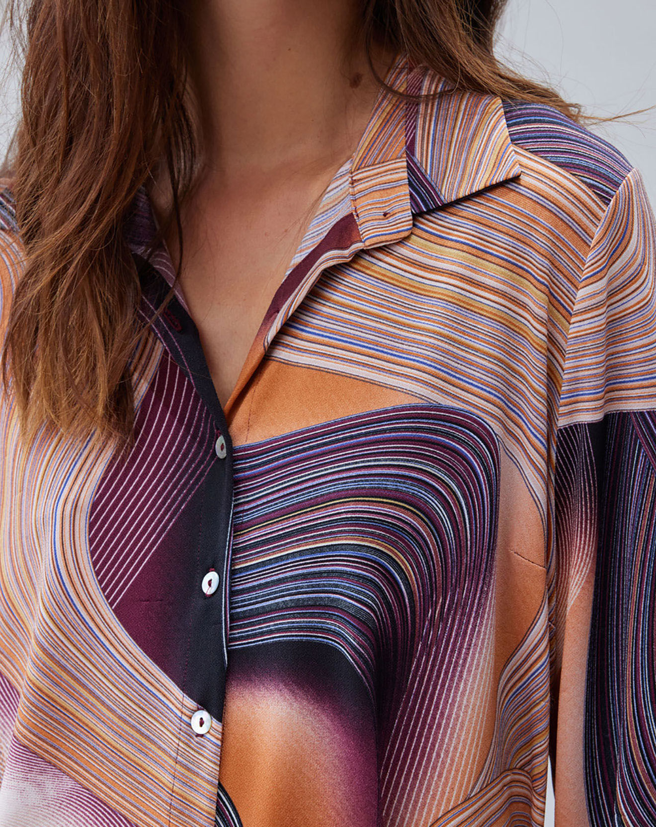 Lauren Vidal Chemise fluide Store imprimée violette