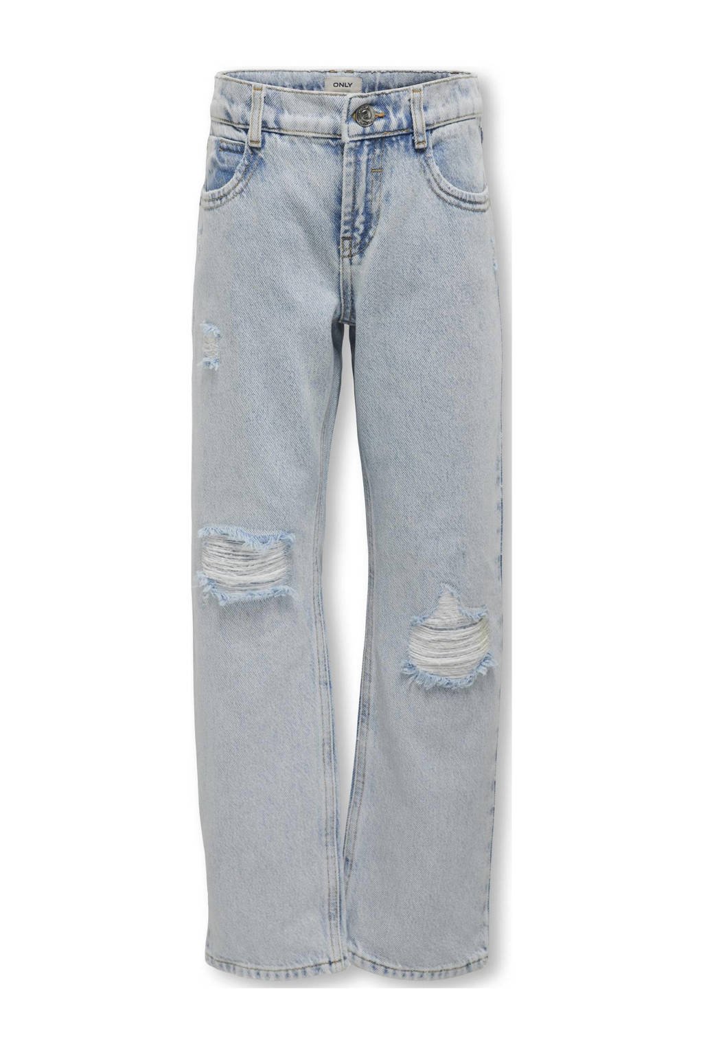 ONLY loose fit jeans KOGDAD met slijtage light blue denim