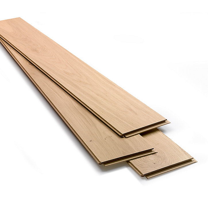 Parquet contrecollé clipsable Padillac XL 200 cm en chêne français verni blond