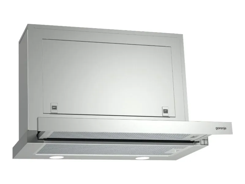 Gorenje BHP623E8X - Hætte - teleskopisk - bredde: 60 cm - dybde: 30.5 cm - udtrækning og recirkulation (-) - rustfrit stål