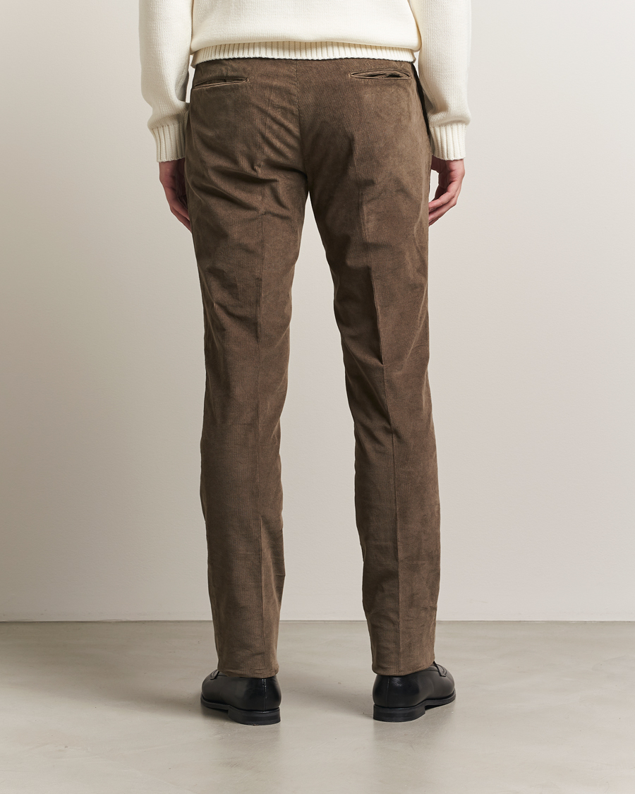 Incotex Slim Fit Baby Corduroy Trousers Taupe