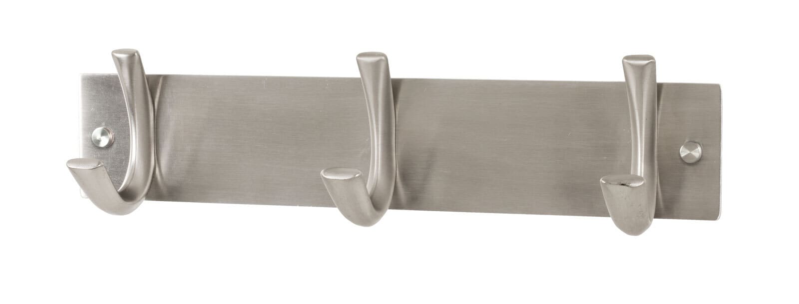 Garderobenleiste mit 3 Haken 26 x 7 x 6 cm Edelstahl-Aluminium