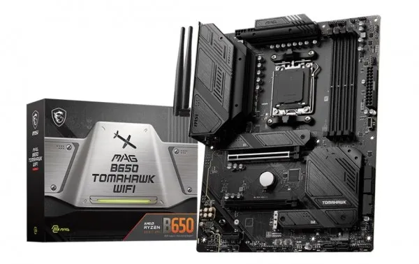 MSI MAG B650 TOMAHAWK WIFI - Bundkort - ATX - Socket AM5 - AMD B650 Chipset - USB 3.2 Gen 1, USB 3.2 Gen 2, USB-C 3.2 Gen2, USB-C 3.2 Gen 2x2 - 2.5 Gigabit LAN, Wi-Fi 6E, Bluetooth - onboard grafik (CPU påkrævet) - HD Audio (8-kanaler)