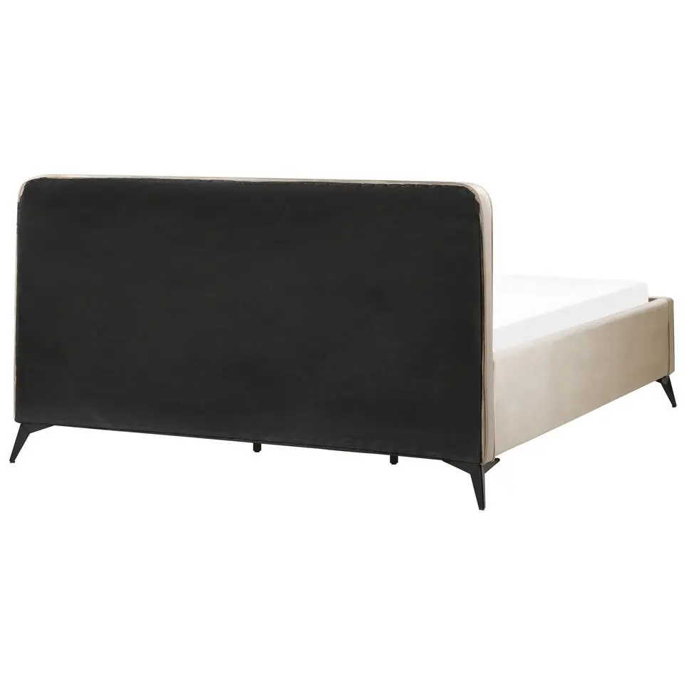 VALOGNES - Tweepersoonsbed - Taupe - 180 x 200 cm - Fluweel