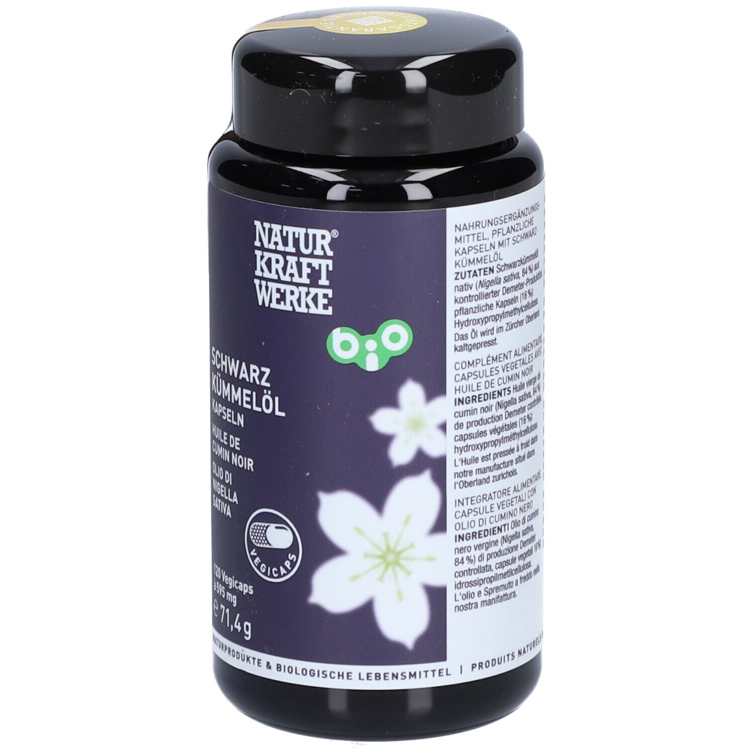 NATURKRAFTWERKE® SCHWARZKÜMMELÖL Vegicaps Bio/kbA