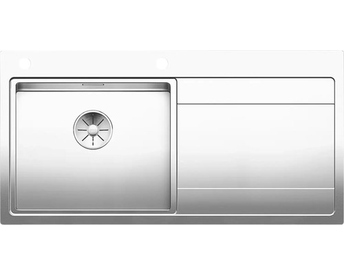 Blanco DIVON II 5 S-IF spoelbak, 1000 x 510 mm, roestvrij staal, satijnglans, 521659, 1 bak met afdruipgedeelte, bak links, vlak ingebouwd