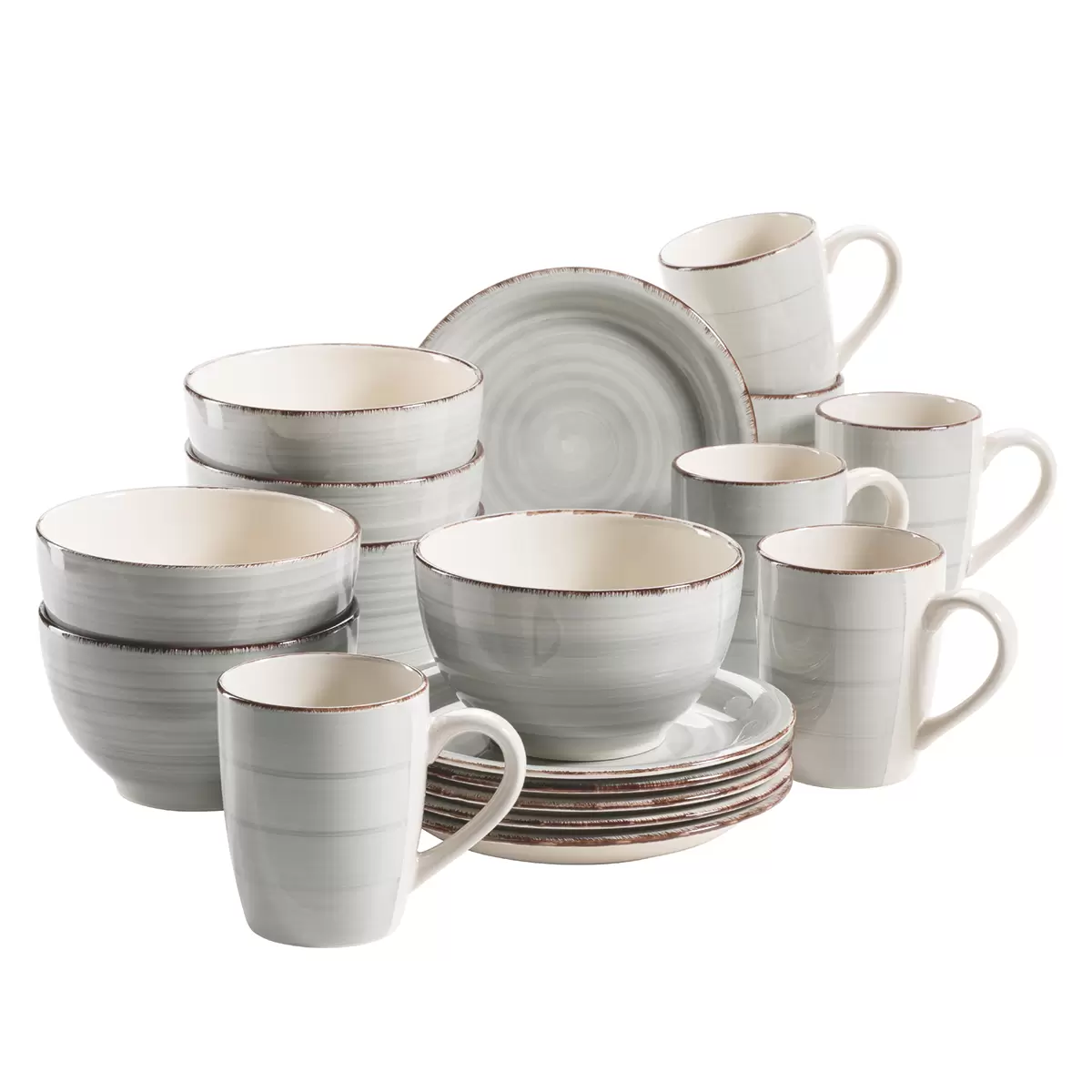 Frühstückset 18-tlg. LUMACA beige,braun