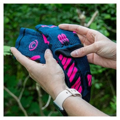 Chaussettes BV Sport Trail Ultra Mid Bleu/Rose