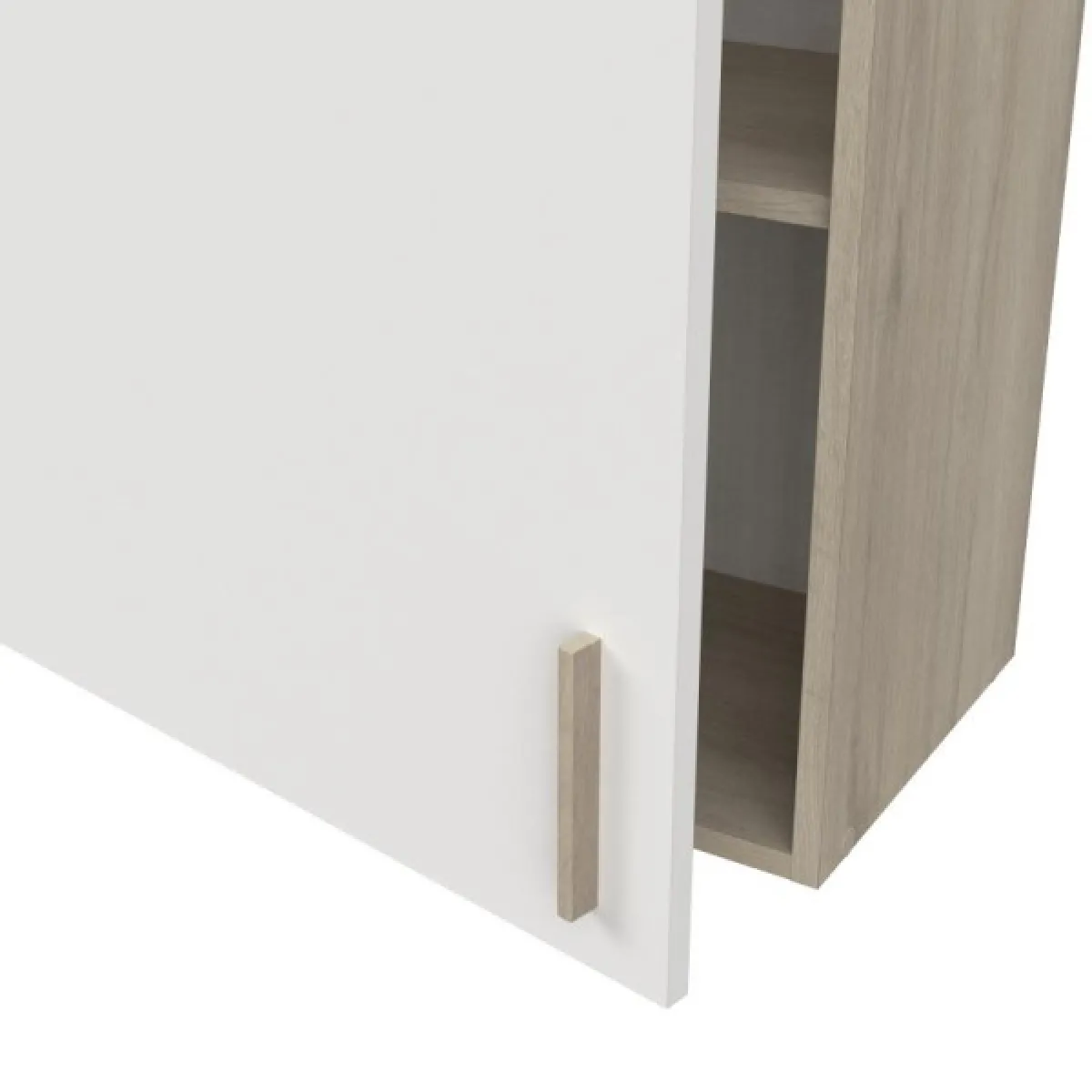 Dansmamaison Meuble haut cuisine 1 porte 60 cm - Blanc/Chêne