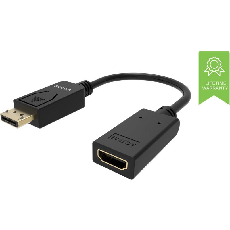 Vision TC-DPHDMI/BL câble vidéo et adaptateur HDMI Type A (Standard) DisplayPort Noir