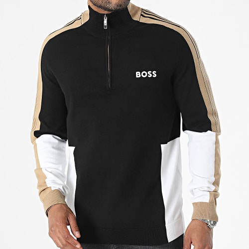 Sweat Col Zippé A Bandes Zolkar 50493769 Noir