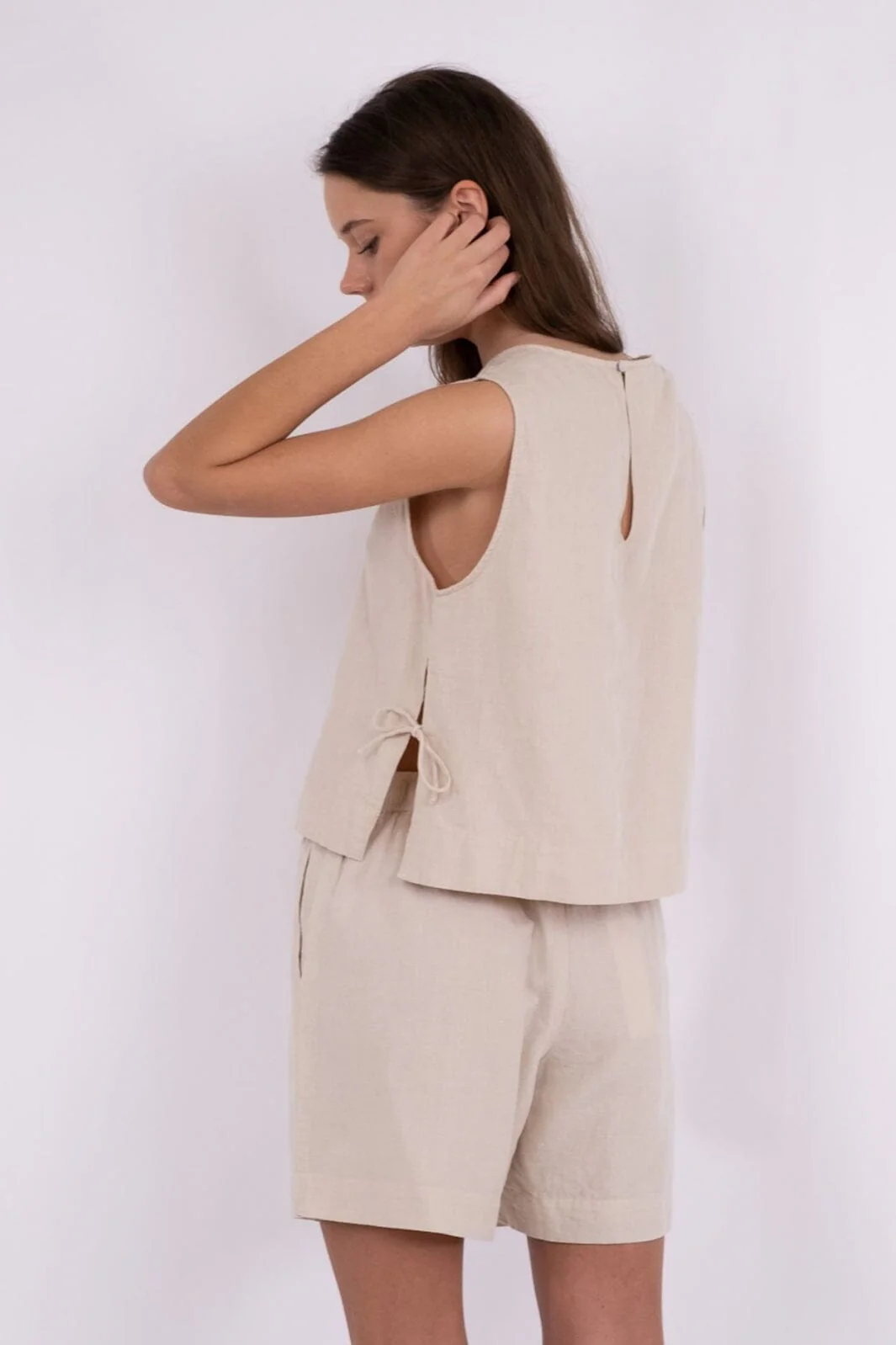 Neo Noir Svetlana Linen Top sand