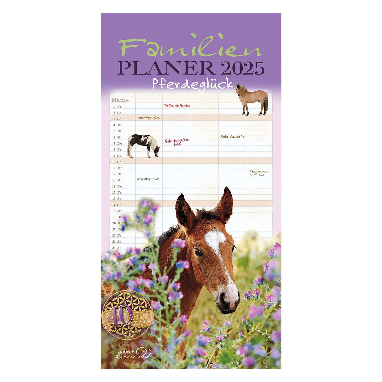Familienplaner Pferdeglück - Edition Boiselle 2025